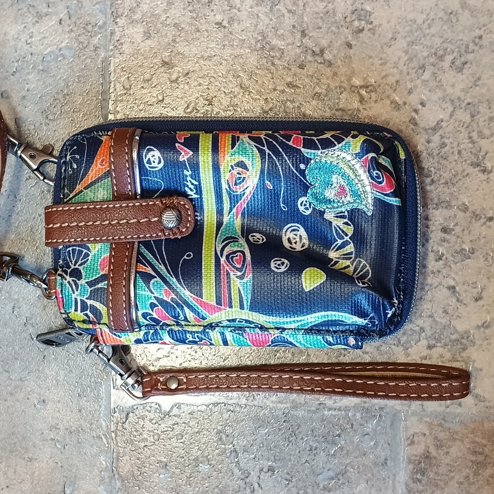 Sakroots convertible wallet on a string wristlet